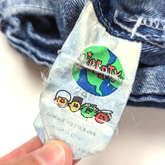 Vintage Liberty Dress Girls Size 24m Denim Overalls Skirtall - Picture 4 of 4